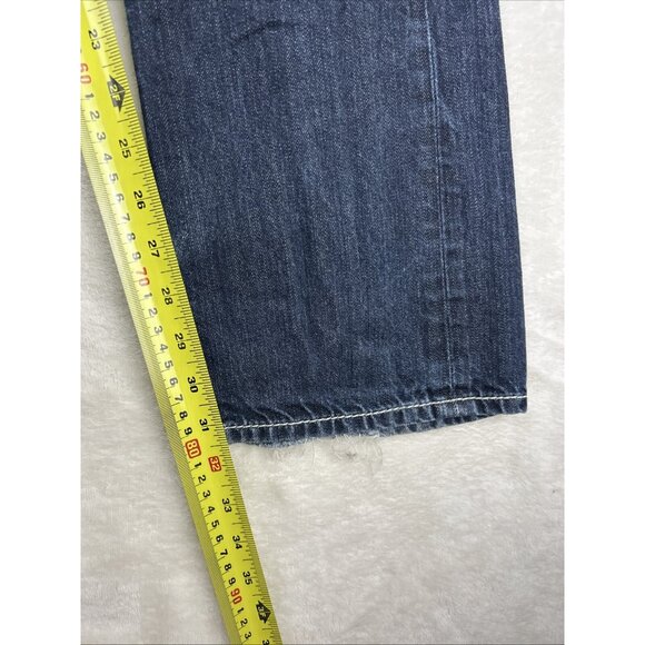 True Religion Jeans Straight Leg Blue Men's Size 31 X 32 Dark Blue Flap Pockets - Picture 7 of 15
